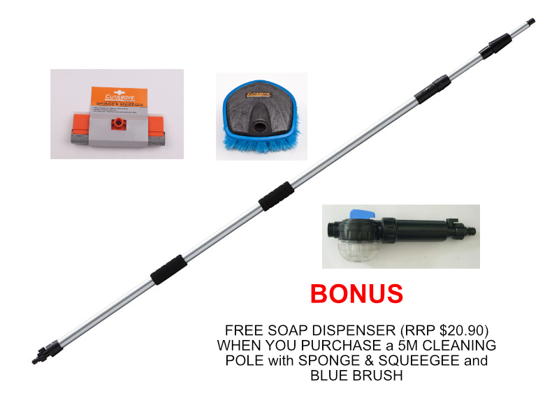 FREE Soap Dispenser with 5M Cleaning Pole and 2 Attachments 